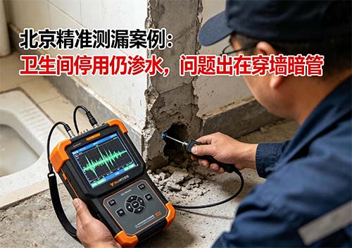 北京精准测漏案例：卫生间停用仍渗水，问题出在穿墙暗管